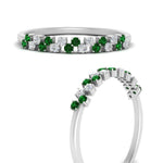 Load image into Gallery viewer, minimalist-emerald-stacking-band-in-white-gold-FD9962BGEMGRANGLE3-NL-WG.jpg
