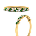 Load image into Gallery viewer, minimalist-emerald-stacking-band-in-yellow-gold-FD9962BGEMGRANGLE3-NL-YG.jpg
