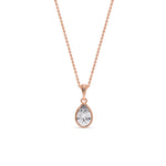Load image into Gallery viewer, Bezel Pear Water Drop Solitaire Pendant
