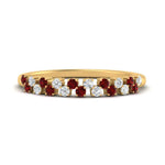 Load image into Gallery viewer, minimalist-ruby-stacking-band-in-yellow-gold-FD9962BGRUDRANGLE3-NL-YG.jpg
