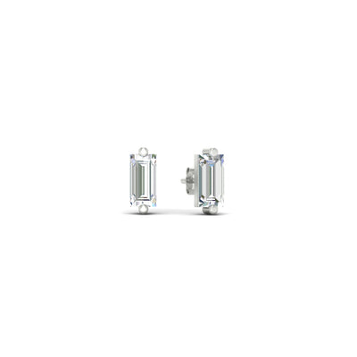 0.15 Ct Baguette Diamond Solitaire Stud Earrings