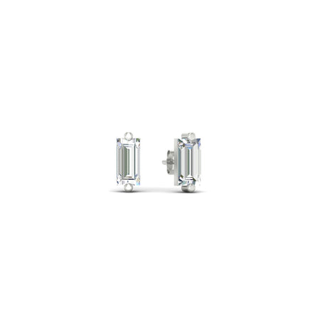 0.15 Ct Baguette Diamond Solitaire Stud Earrings