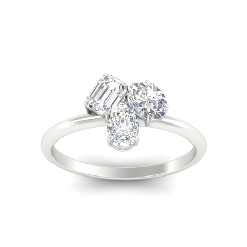 Three Stone Mixed Shape Diamond Ring