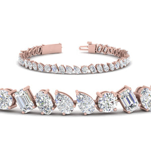 Mixed Diamond Cut Tennis Bracelet