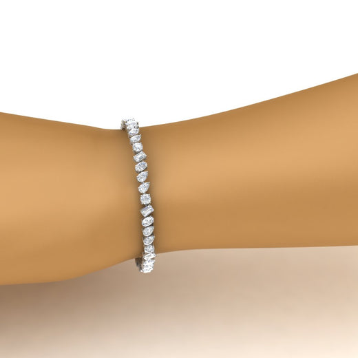 Mixed Diamond Cut Tennis Bracelet