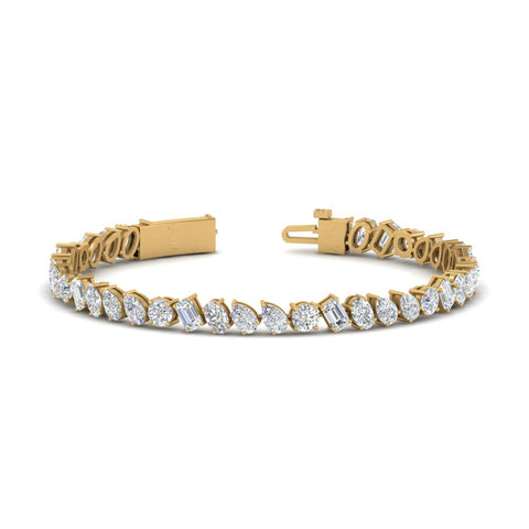 Mixed Diamond Cut Tennis Bracelet