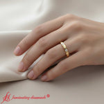 Load image into Gallery viewer, modern-flush-set-oval-shape-diamond-eternity-ring--in-yellow-gold-FDEWB10979-OV-0.40-CT