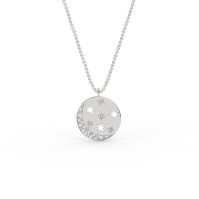 Moon And Stars Disc Pendant