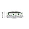 Load image into Gallery viewer, mountain-diamond-mens-wedding-band-with-emerald-in-white-gold-FD11127GEMGR-NL-WG-HW.jpg
