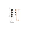 Load image into Gallery viewer, multi-black-diamond-chain-stud-earrings-in-rose-gold-FDEAR11134GBLACK-NL-RG