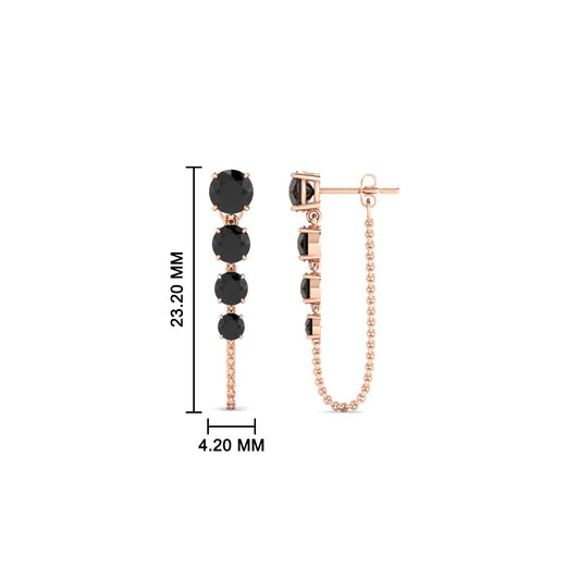 multi-black-diamond-chain-stud-earrings-in-rose-gold-FDEAR11134GBLACK-NL-RG