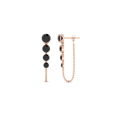 multi-black-diamond-chain-stud-earrings-in-rose-gold-FDEAR11134GBLACK-NL-RG