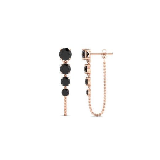 multi-black-diamond-chain-stud-earrings-in-rose-gold-FDEAR11134GBLACK-NL-RG