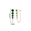 Load image into Gallery viewer, multi-emerald-chain-stud-earrings-in-rose-gold-FDEAR11134GEMGR-NL-RG