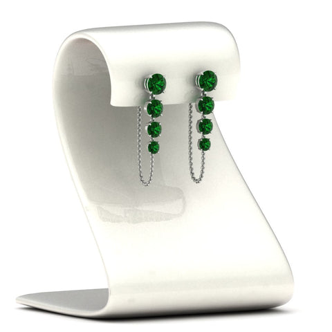 multi-emerald-chain-stud-earrings-in-white-gold-FDEAR11134GEMGR-NL-WG