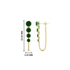 Load image into Gallery viewer, multi-emerald-chain-stud-earrings-in-yellow-gold-FDEAR11134GEMGR-NL-YG