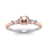 Load image into Gallery viewer, Semi Mount Two Tone 3 Stone Baguette Ring