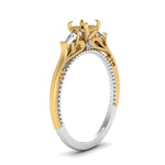 Load image into Gallery viewer, Semi Mount Two Tone 3 Stone Baguette Ring