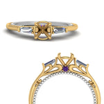 Load image into Gallery viewer, Semi Mount Two Tone 3 Stone Baguette Ring