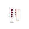 Load image into Gallery viewer, multi-pink-sapphire-chain-stud-earrings-in-rose-gold-FDEAR11134GSADRPI-NL-RG