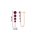 Thumbnail 18 - multi-pink-sapphire-chain-stud-earrings-in-rose-gold-FDEAR11134GSADRPI-NL-RG