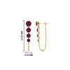 Load image into Gallery viewer, multi-pink-sapphire-chain-stud-earrings-in-yellow-gold-FDEAR11134GSADRPI-NL-YG