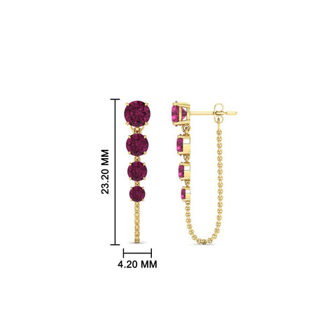 multi-pink-sapphire-chain-stud-earrings-in-yellow-gold-FDEAR11134GSADRPI-NL-YG
