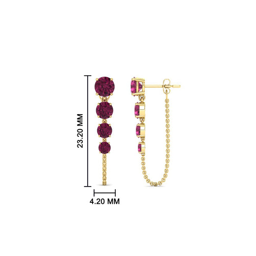 multi-pink-sapphire-chain-stud-earrings-in-yellow-gold-FDEAR11134GSADRPI-NL-YG
