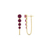 Load image into Gallery viewer, multi-pink-sapphire-chain-stud-earrings-in-yellow-gold-FDEAR11134GSADRPI-NL-YG