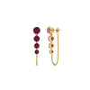 Load image into Gallery viewer, multi-pink-sapphire-chain-stud-earrings-in-yellow-gold-FDEAR11134GSADRPI-NL-YG