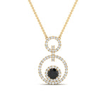 Load image into Gallery viewer, multi-ring-interlocked-diamond-pendant-with-black-diamond-in-yellow-gold-FDPD10699-GBLACK-ANGLE1-NL-YG.jpg?v=1759230335
