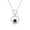 Load image into Gallery viewer, multi-ring-interlocked-diamond-pendant-with-emerald-in-rose-gold-FDPD10699-GEMGR-ANGLE1-NL-RG.jpg?v=1759291658