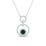 Load image into Gallery viewer, multi-ring-interlocked-diamond-pendant-with-emerald-in-white-gold-FDPD10699-GEMGR-ANGLE1-NL-WG.jpg?v=1759230335
