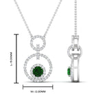 Load image into Gallery viewer, multi-ring-interlocked-diamond-pendant-with-emerald-in-white-gold-FDPD10699-GEMGR-ANGLE2-NL-WG-HW.jpg?v=1759230335

