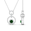 Load image into Gallery viewer, multi-ring-interlocked-diamond-pendant-with-emerald-in-white-gold-FDPD10699-GEMGR-ANGLE2-NL-WG.jpg?v=1759291658