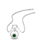 Load image into Gallery viewer, multi-ring-interlocked-diamond-pendant-with-emerald-in-white-gold-FDPD10699-GEMGR-NL-WG.jpg?v=1759230335
