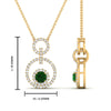 Load image into Gallery viewer, multi-ring-interlocked-diamond-pendant-with-emerald-in-yellow-gold-FDPD10699-GEMGR-ANGLE2-NL-YG-HW.jpg?v=1759291658