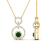 Load image into Gallery viewer, multi-ring-interlocked-diamond-pendant-with-emerald-in-yellow-gold-FDPD10699-GEMGR-ANGLE2-NL-YG.jpg?v=1759291658