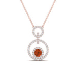 Load image into Gallery viewer, multi-ring-interlocked-diamond-pendant-with-orange-sapphire-in-rose-gold-FDPD10699-GSAOR-ANGLE1-NL-RG.jpg?v=1759230335

