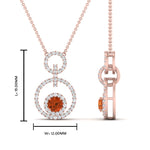 Load image into Gallery viewer, multi-ring-interlocked-diamond-pendant-with-orange-sapphire-in-rose-gold-FDPD10699-GSAOR-ANGLE2-NL-RG-HW.jpg?v=1759230335
