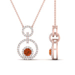 Load image into Gallery viewer, multi-ring-interlocked-diamond-pendant-with-orange-sapphire-in-rose-gold-FDPD10699-GSAOR-ANGLE2-NL-RG.jpg?v=1759230334
