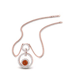 Load image into Gallery viewer, multi-ring-interlocked-diamond-pendant-with-orange-sapphire-in-rose-gold-FDPD10699-GSAOR-NL-RG.jpg?v=1759230334

