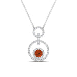 Load image into Gallery viewer, multi-ring-interlocked-diamond-pendant-with-orange-sapphire-in-white-gold-FDPD10699-GSAOR-ANGLE1-NL-WG.jpg?v=1759230335
