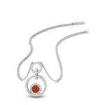 Load image into Gallery viewer, multi-ring-interlocked-diamond-pendant-with-orange-sapphire-in-white-gold-FDPD10699-GSAOR-NL-WG.jpg?v=1759230335
