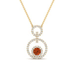 Load image into Gallery viewer, multi-ring-interlocked-diamond-pendant-with-orange-sapphire-in-yellow-gold-FDPD10699-GSAOR-ANGLE1-NL-YG.jpg?v=1759230335
