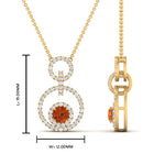 Load image into Gallery viewer, multi-ring-interlocked-diamond-pendant-with-orange-sapphire-in-yellow-gold-FDPD10699-GSAOR-ANGLE2-NL-YG-HW.jpg?v=1759230335
