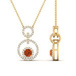 Load image into Gallery viewer, multi-ring-interlocked-diamond-pendant-with-orange-sapphire-in-yellow-gold-FDPD10699-GSAOR-ANGLE2-NL-YG.jpg?v=1759230335
