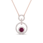 Load image into Gallery viewer, multi-ring-interlocked-diamond-pendant-with-pink-sapphire-in-rose-gold-FDPD10699-GSADRPI-ANGLE1-NL-RG.jpg?v=1759230335

