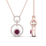 Load image into Gallery viewer, multi-ring-interlocked-diamond-pendant-with-pink-sapphire-in-rose-gold-FDPD10699-GSADRPI-ANGLE2-NL-RG.jpg?v=1759230334
