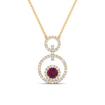 Load image into Gallery viewer, multi-ring-interlocked-diamond-pendant-with-pink-sapphire-in-yellow-gold-FDPD10699-GSADRPI-ANGLE1-NL-YG.jpg?v=1759230335
